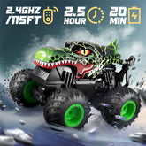 Remote Control Monster Trucks with Lights and Music, All Terrain Stunt Car RC Dinosaur Toys